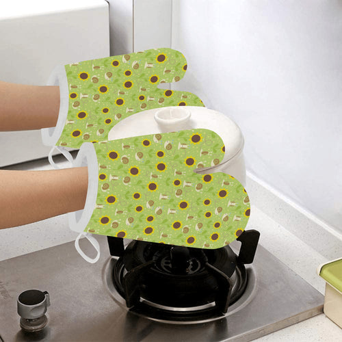 Snail Pattern Print Design 01 Heat Resistant Oven Mitts