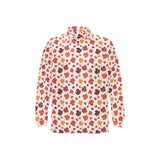 Colorful Maple Leaf pattern Men's Long Sleeve Polo Shirt