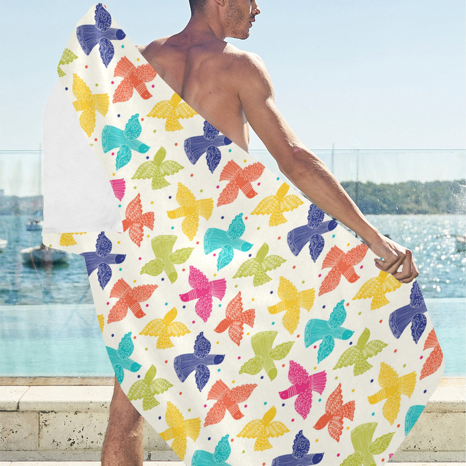Pigeon Pattern Print Design 01 Beach Towel