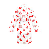 Canada Pattern Print Design 04 Women's Long Sleeve Belted Night Robe