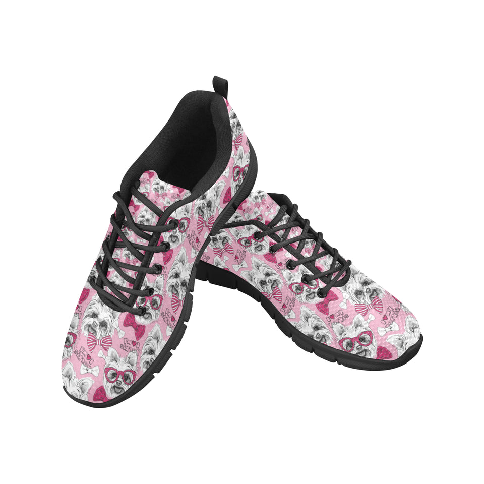 Yorkshire Terrier Pattern Print Design 03 Women's Sneaker Shoes
