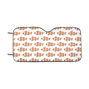 Clown Fish Pattern Print Design 05 Car Sun Shade