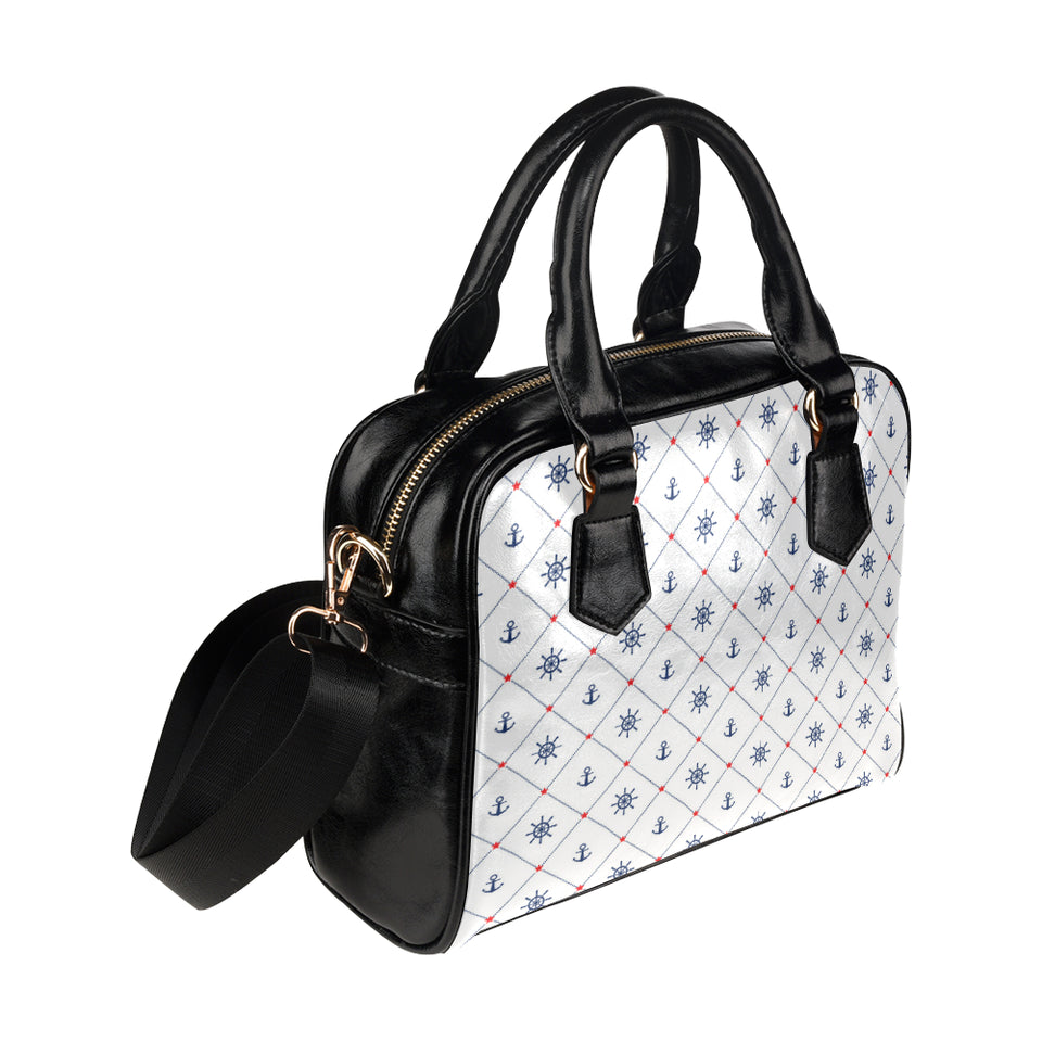 Anchor rudder nautical design pattern Shoulder Handbag