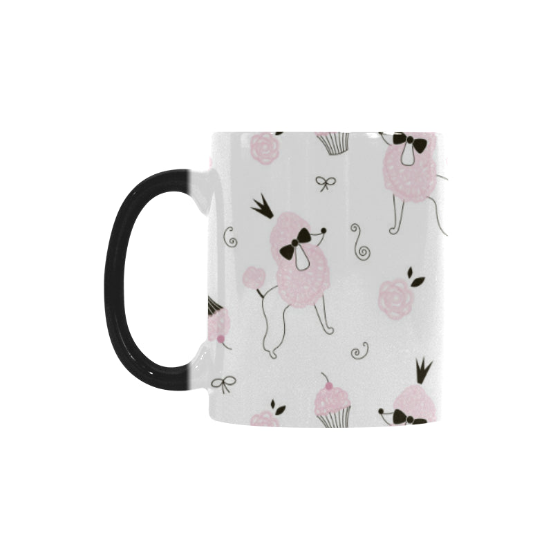 Poodle dog rose cake pattern Morphing Mug Heat Changing Mug