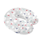 Airplane cloud grey background U-Shaped Travel Neck Pillow