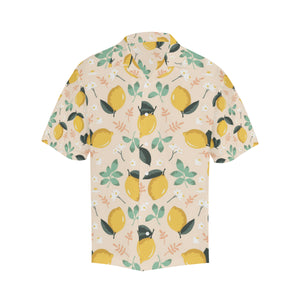 lemon flower leave pattern Men's All Over Print Hawaiian Shirt