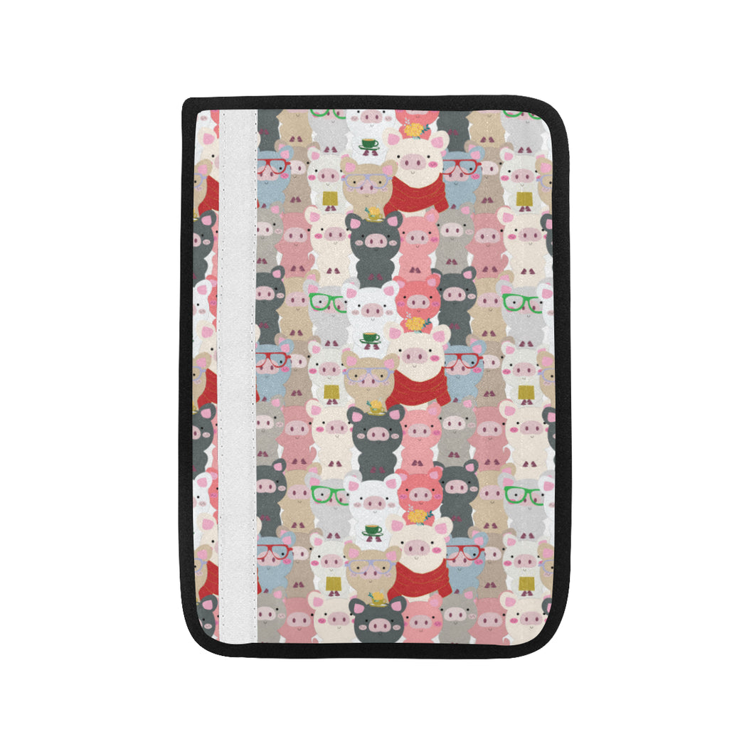 Pig Pattern Print Design 02 Car Seat Belt Cover