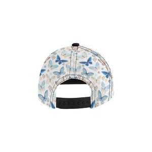 blue butterfly pattern All Over Print Snapback Cap