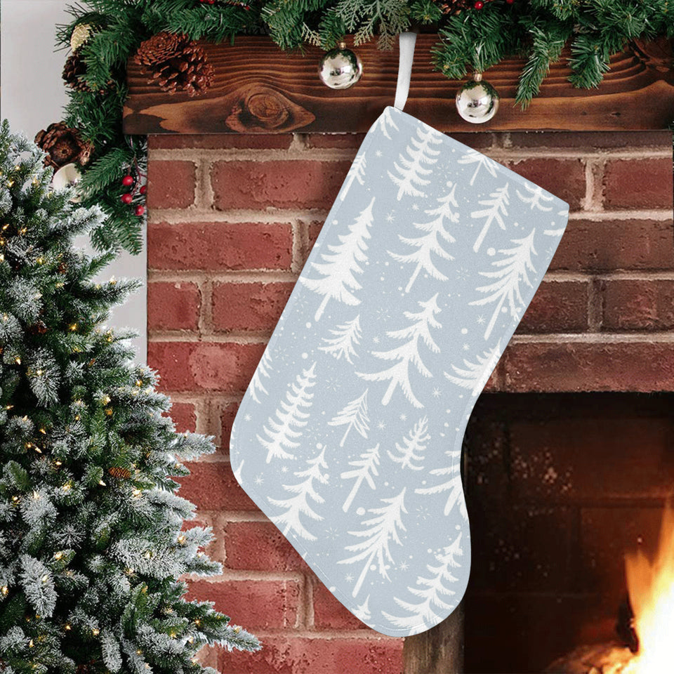 Christmas tree winter forest pattern Christmas Stocking