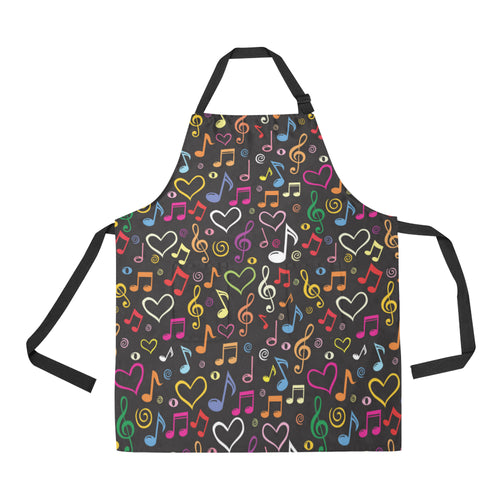 Music Notes Pattern Print Design 02 All Over Print Adjustable Apron