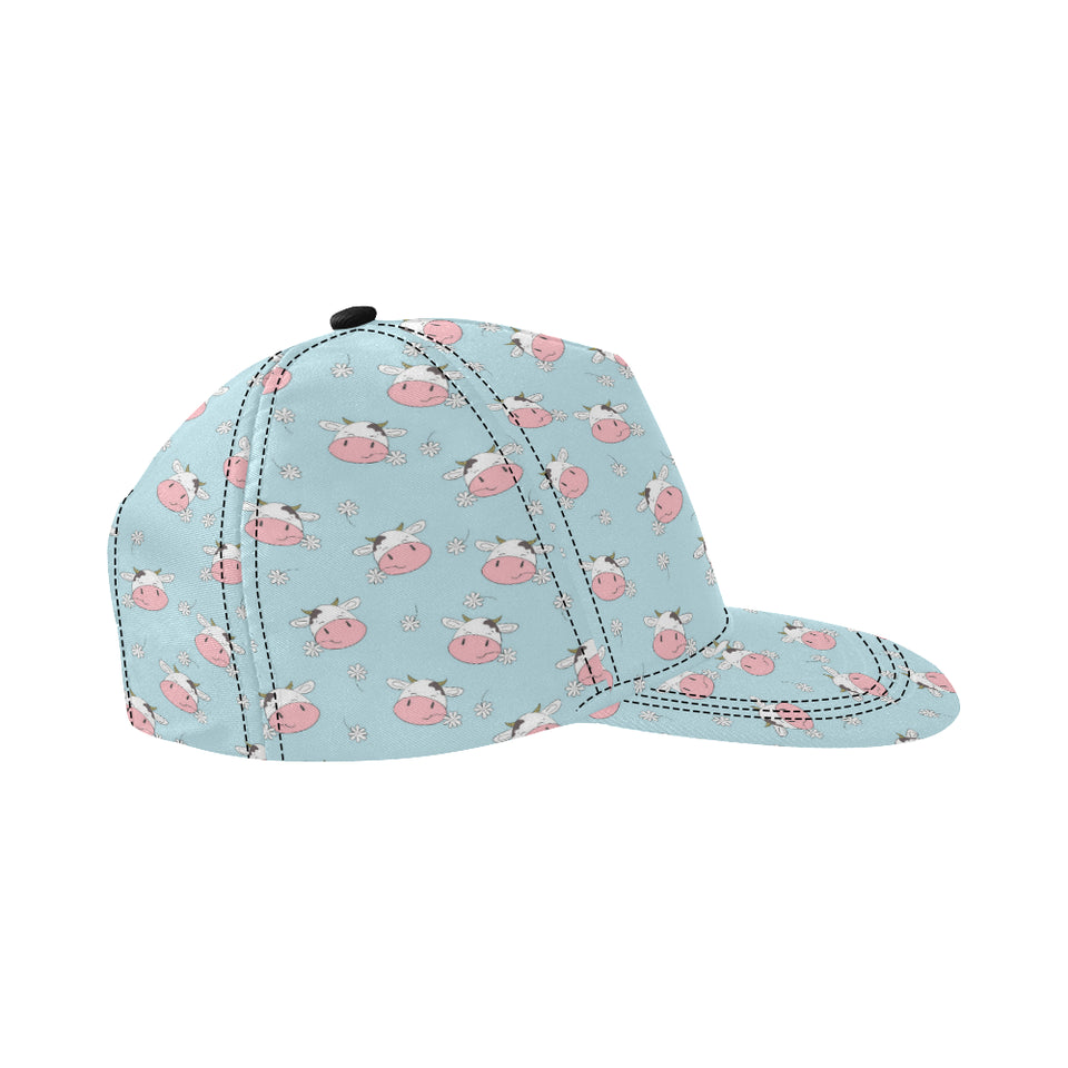 Cute cow flower pattern All Over Print Snapback Cap