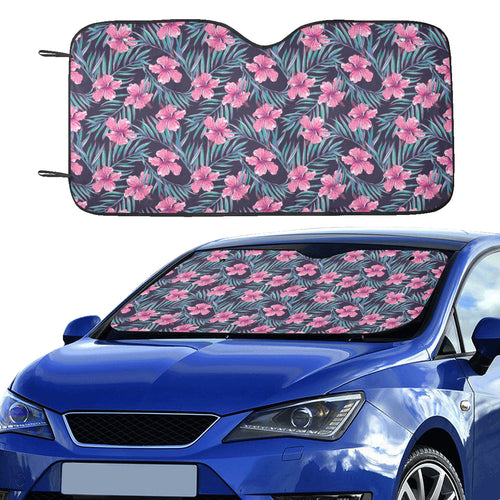 Hibiscus Pattern Print Design 05 Car Sun Shade