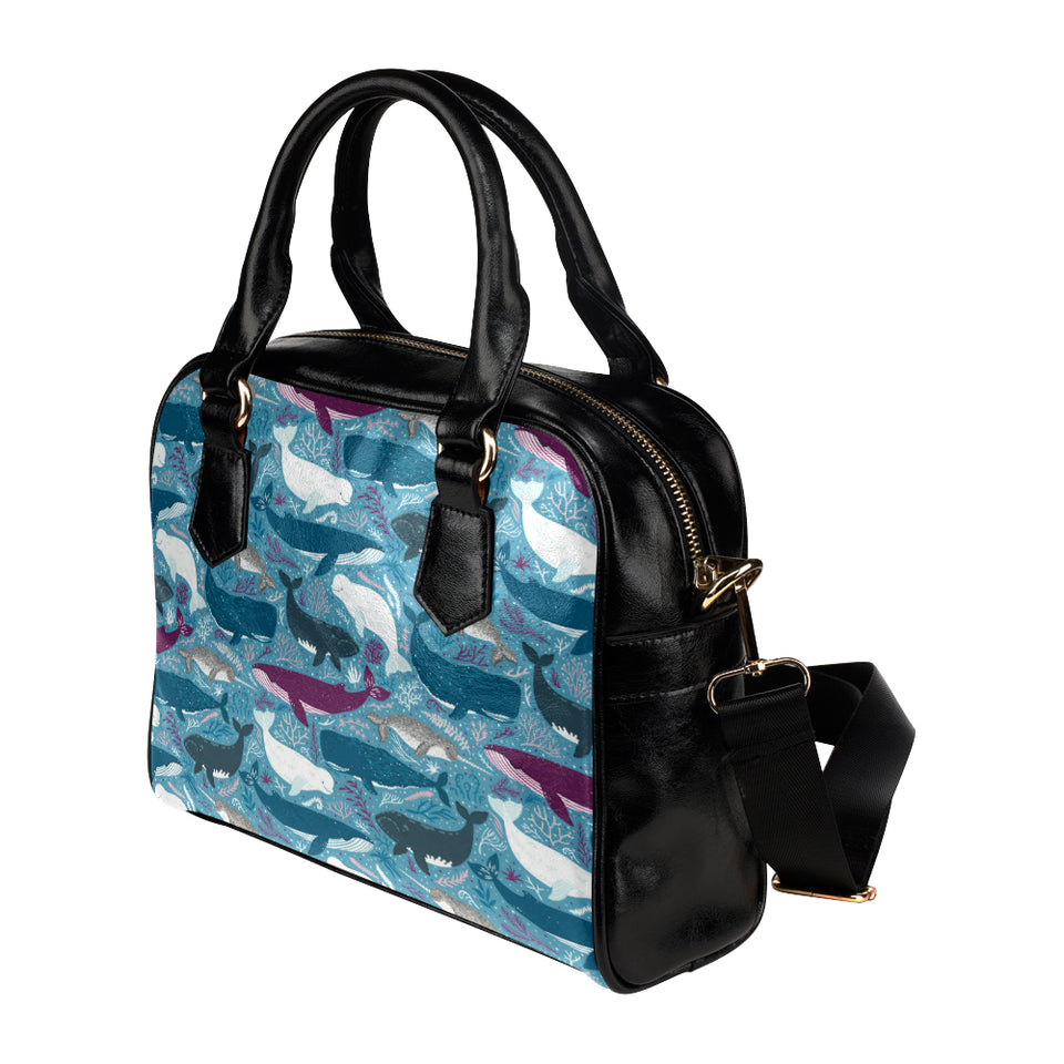 Whale design pattern Shoulder Handbag
