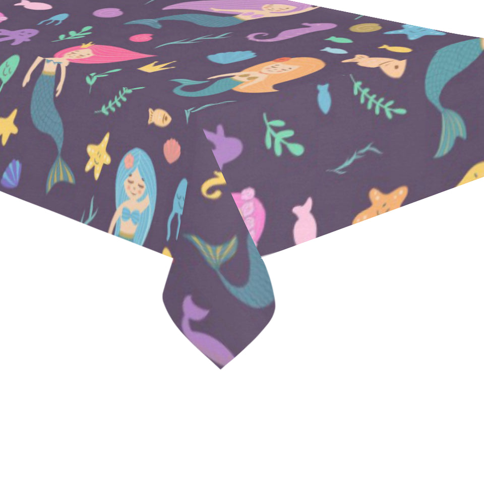 beautiful mermaid Fish jellyfish algae other marin Tablecloth