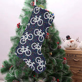 Bicycle Pattern Print Design 03 Christmas Stocking