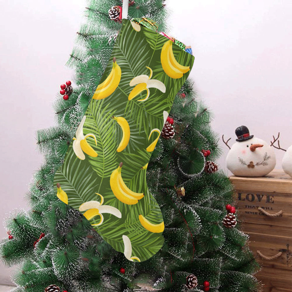Banana Palm Leaves pattern Christmas Stocking