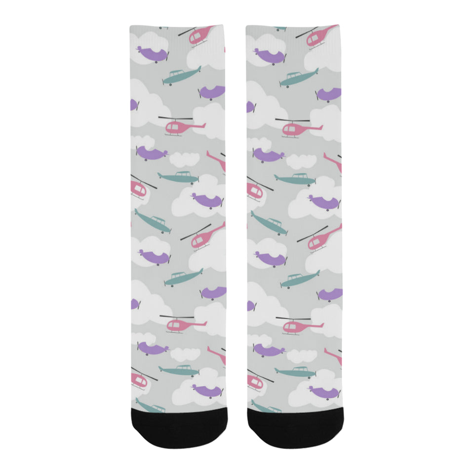 Helicopter plane pattern Crew Socks