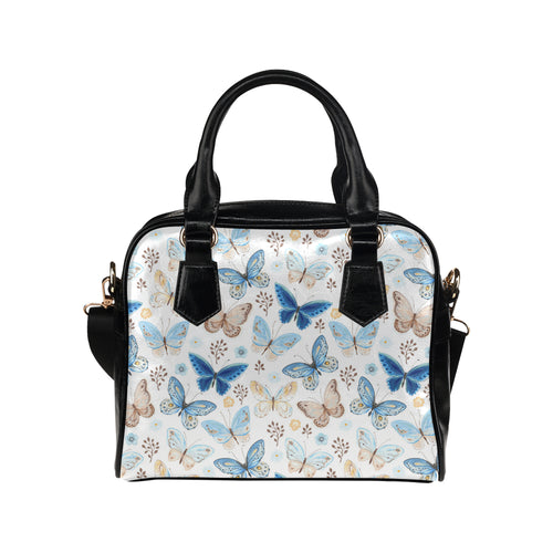 blue butterfly pattern Shoulder Handbag