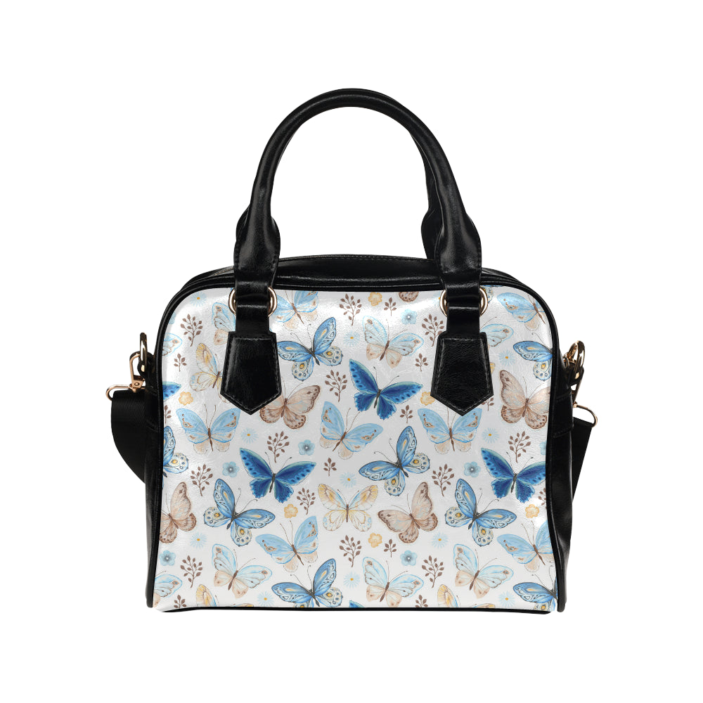 blue butterfly pattern Shoulder Handbag