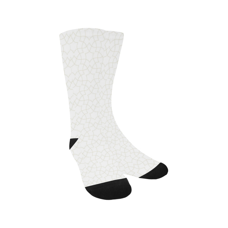 arabic white pattern Crew Socks