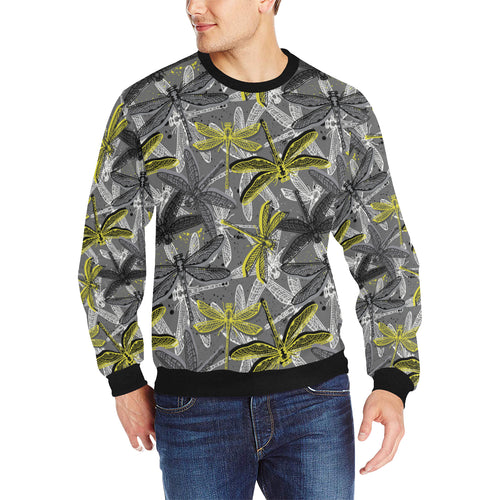 Hand drawn dragonfly pattern Men's Crew Neck Sweatshirt