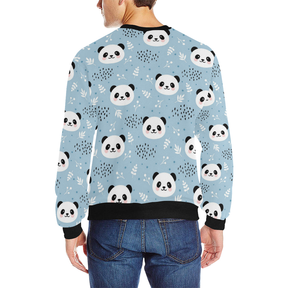 Cute panda pattern Men's Crew Neck Sweatshirt