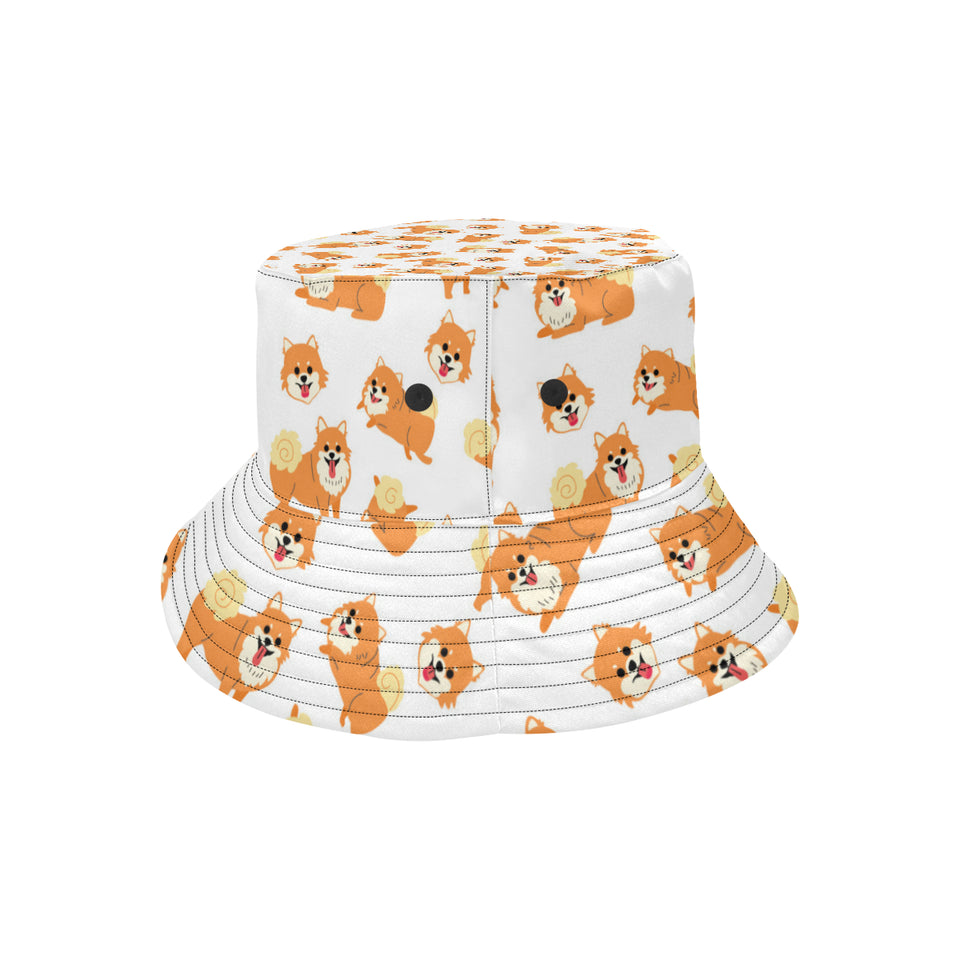 Brown pomeranian pattern Unisex Bucket Hat