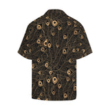 Gold peacock feather pattern Men's All Over Print Hawaiian Shirt