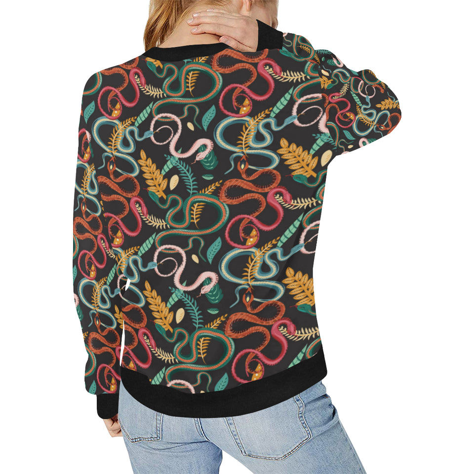 Colorful snake plant pattern Women's Crew Neck Sweatshirt