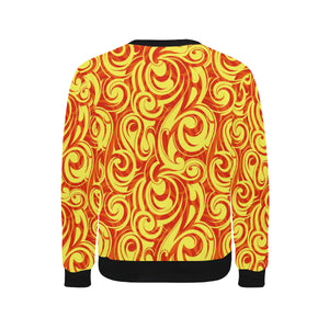 Fire flame design pattern Men's Crew Neck Sweatshirt