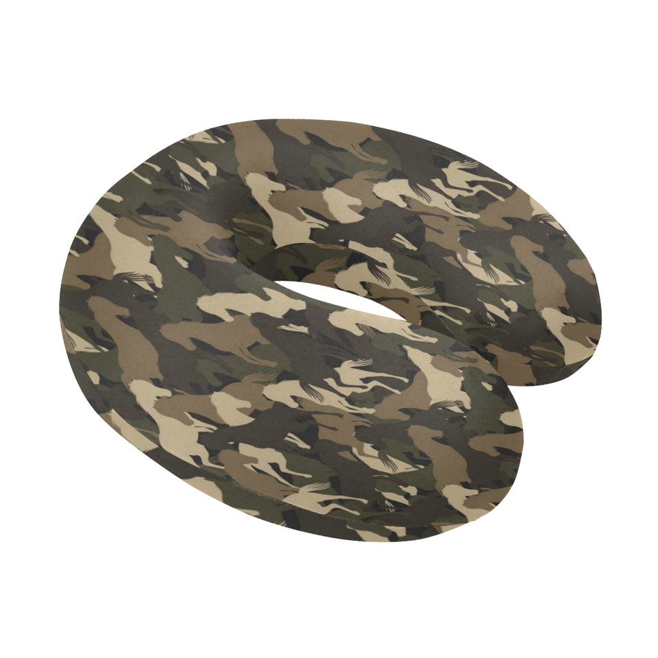 Horse Camouflage Pattern U-Shaped Travel Neck Pillow