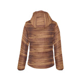 Wood Printed Pattern Print Design 04 Women's Padded Hooded Jacket