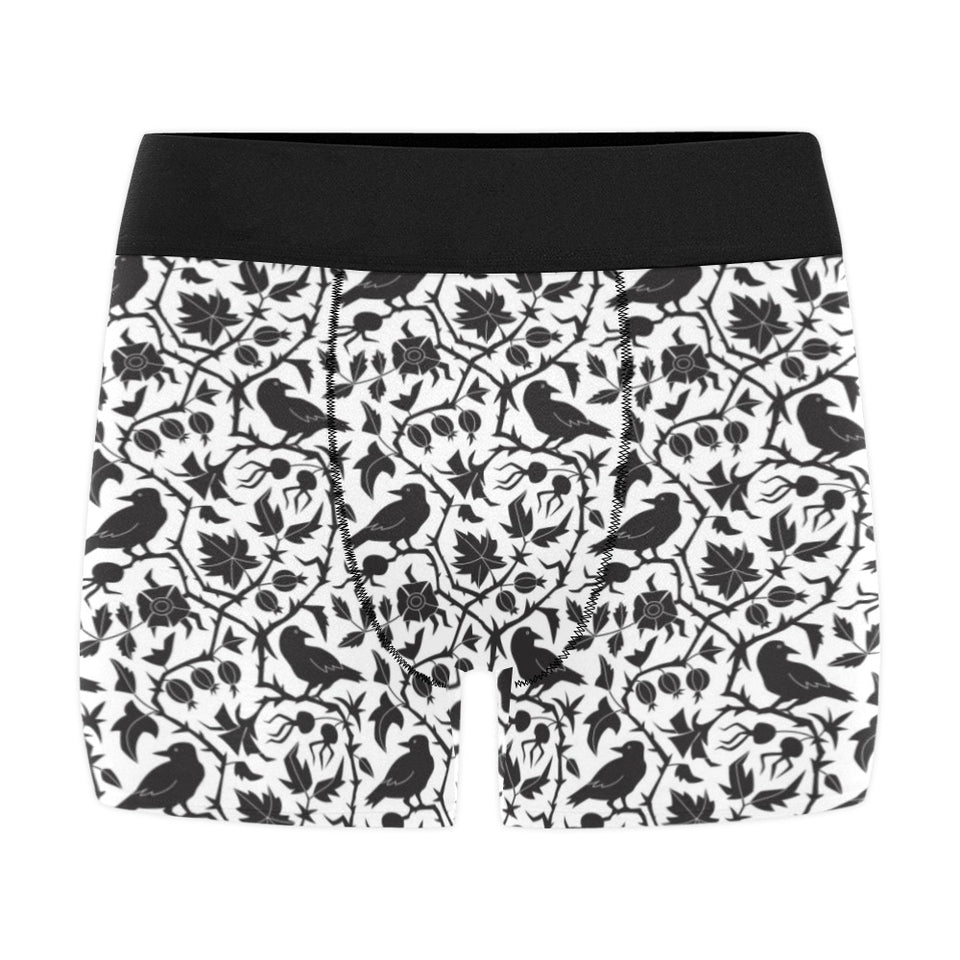 Crow dark floral pattern Men's All Over Print Boxer Briefs Men's Underwear