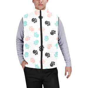 Dog Paws Pattern Print Design 04 Men's Padded Vest