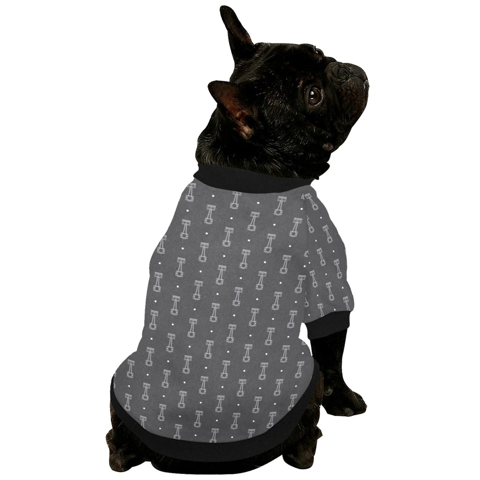Engine Piston Black Background Pattern Design 02 All Over Print Pet Dog Round Neck Fuzzy Shirt