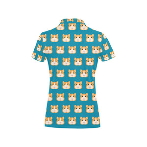 Guinea Pig Pattern Print Design 03 Women's All Over Print Polo Shirt