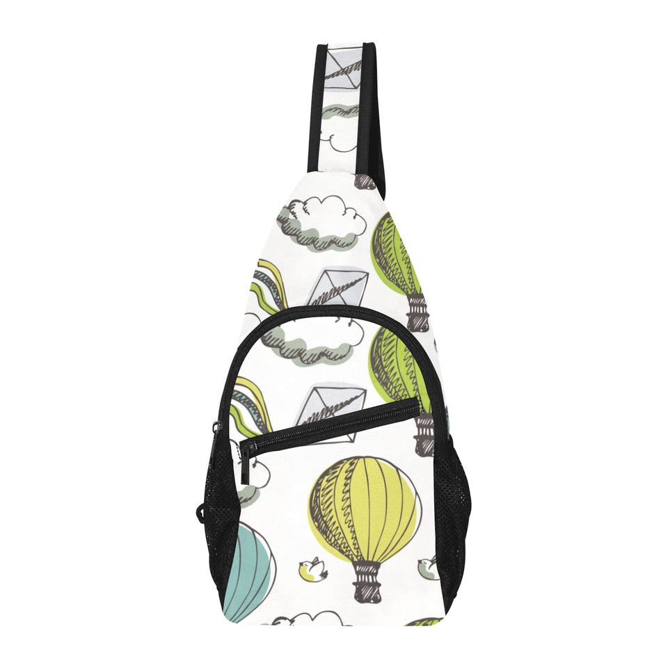 Hot Air Balloon Bird Cloud Pattern All Over Print Chest Bag