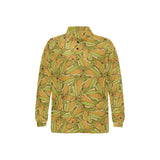 Corn Pattern Print Design 01 Men's Long Sleeve Polo Shirt