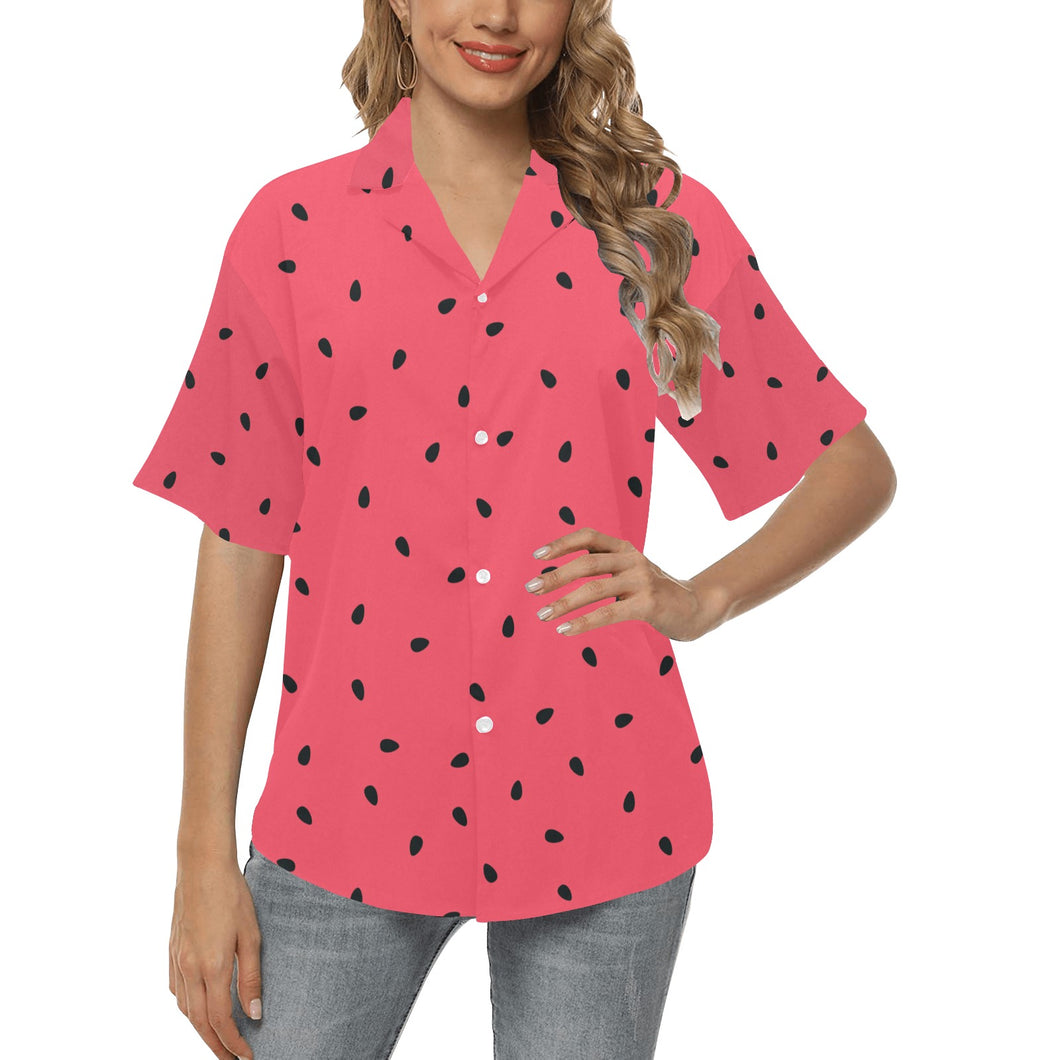 watermelon texture background Women's All Over Print Hawaiian Shirt
