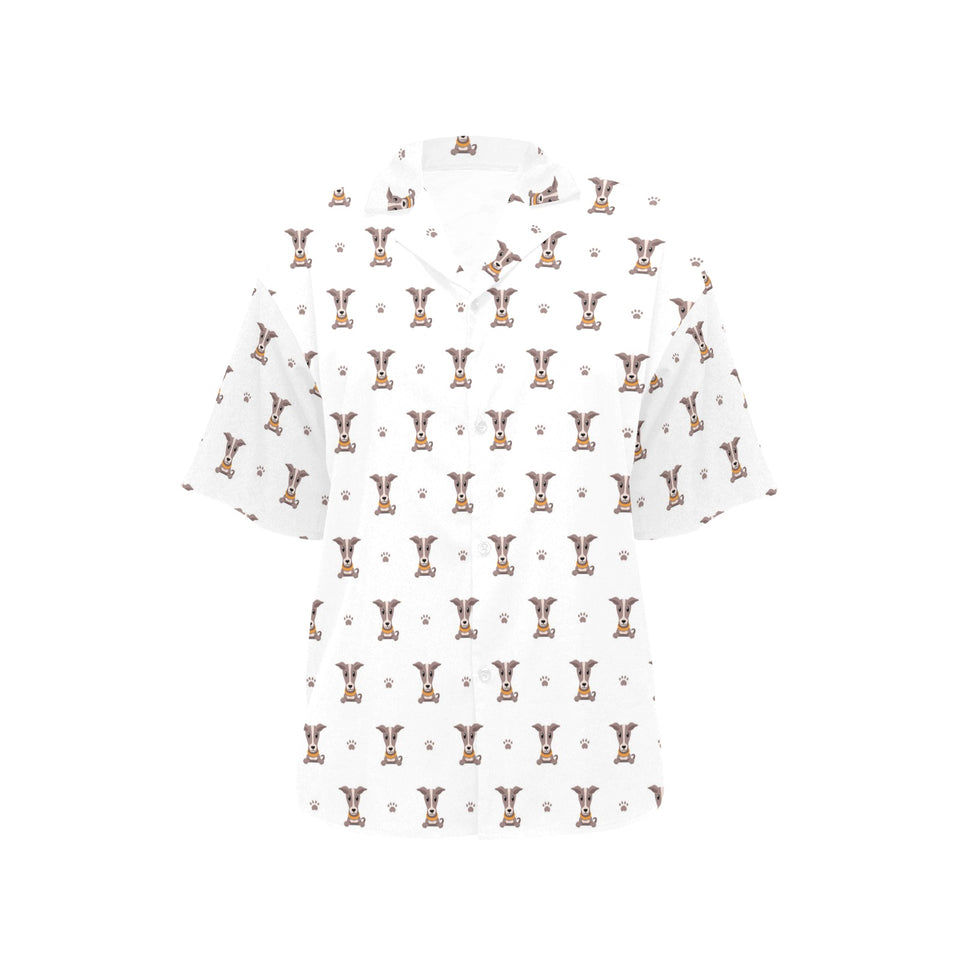 Greyhound Pattern Print Design 05 Women's All Over Print Hawaiian Shirt