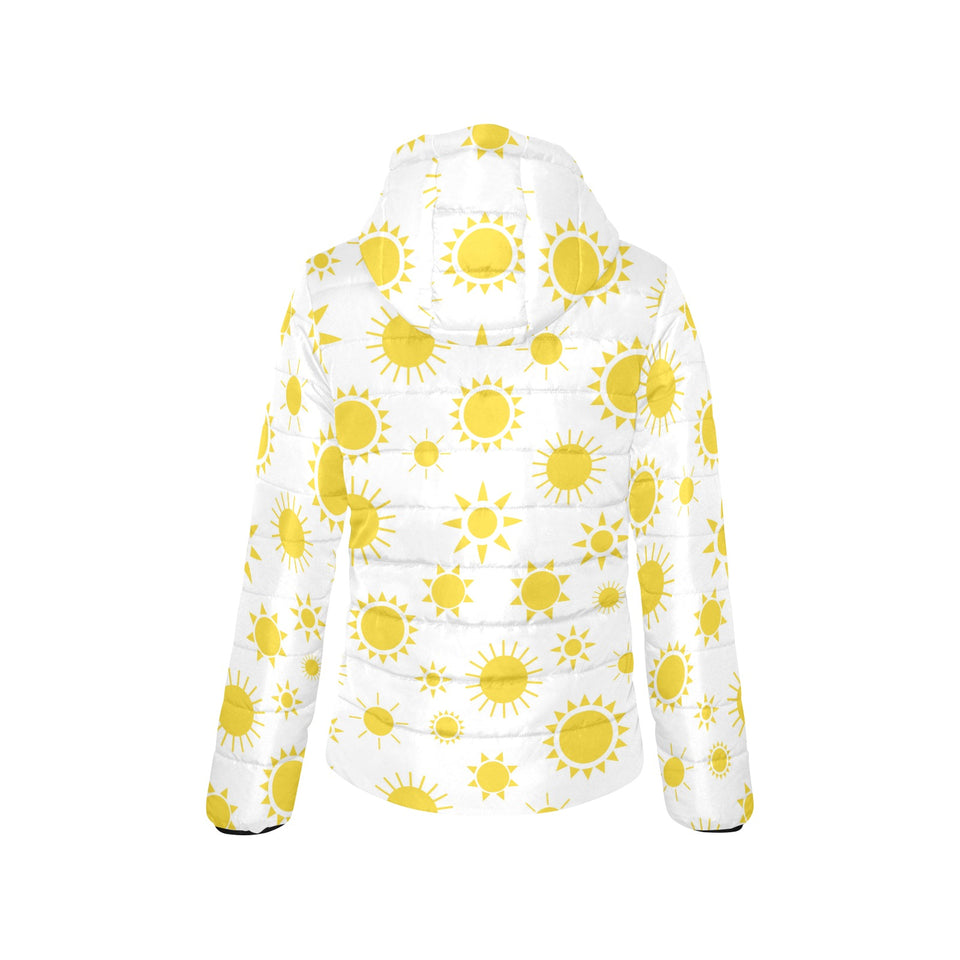 Sun pattern Women's Padded Hooded Jacket