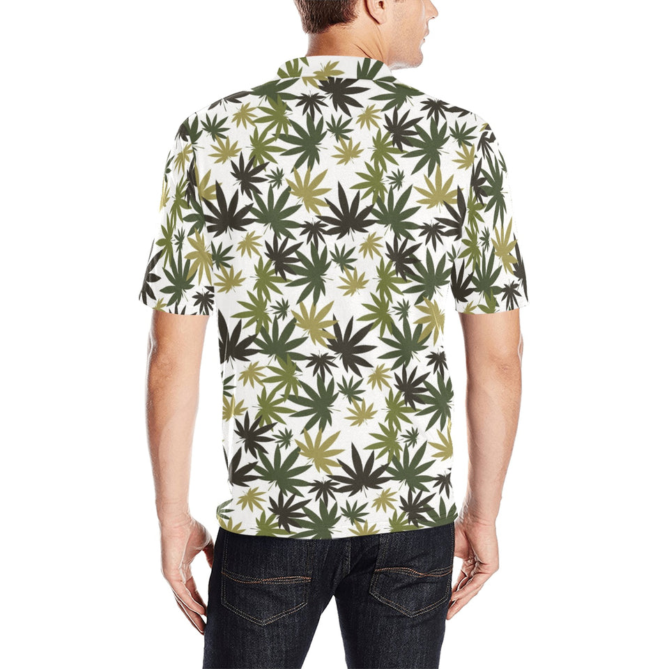 Canabis Marijuana Weed Pattern Print Design 05 Men's All Over Print Polo Shirt