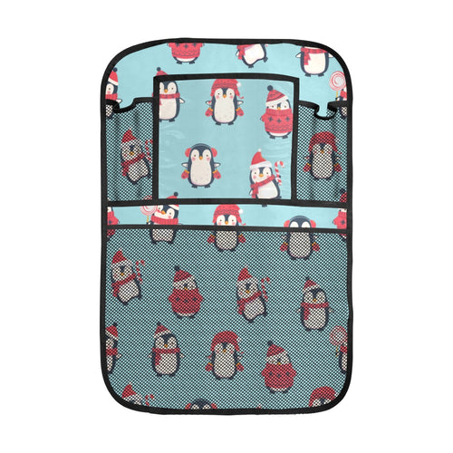 Cute penguin christmas design pattern Car Seat Back Organizer