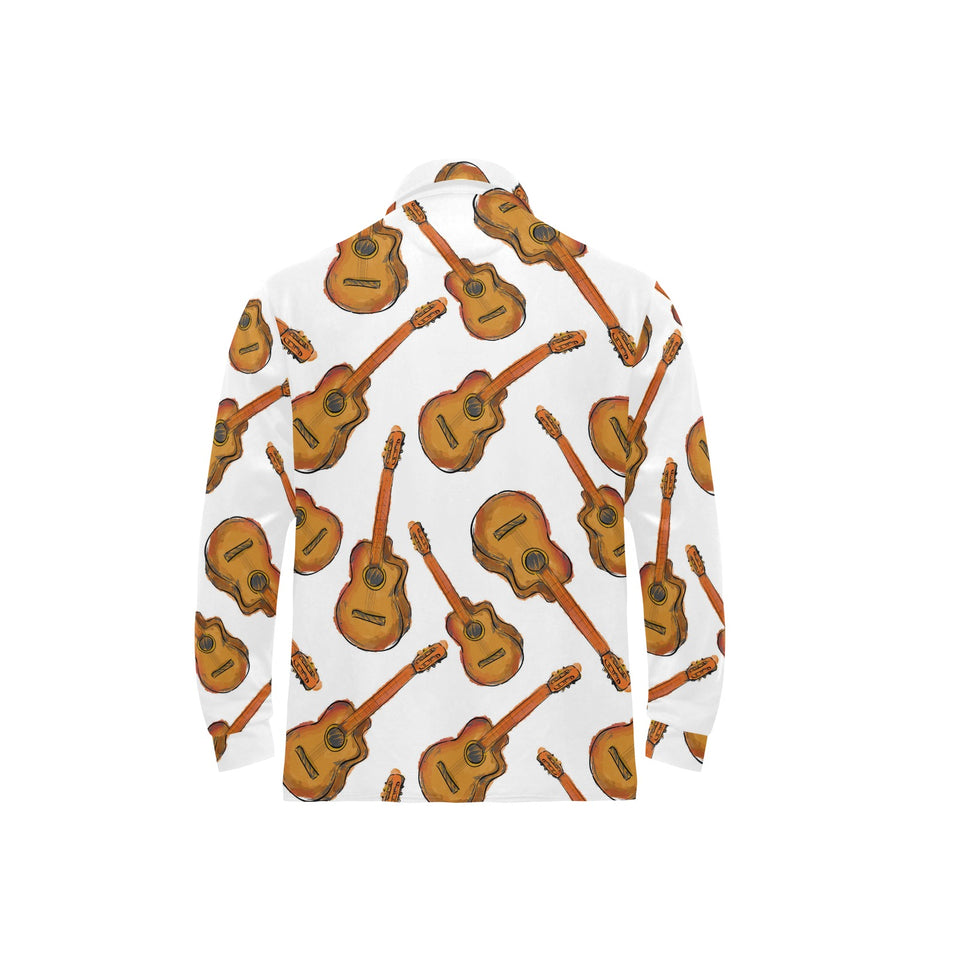 Paint Guitar Pattern Men's Long Sleeve Polo Shirt