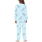 Dragonfly pattern blue background Kids' Boys' Girls' All Over Print Pajama Set