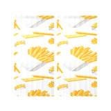 French fries white paper box pattern Gauze Curtain