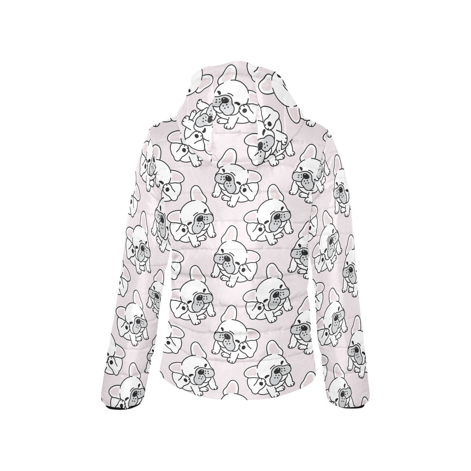 Cute french bulldog pattern Women's Padded Hooded Jacket