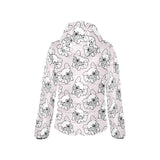Cute french bulldog pattern Women's Padded Hooded Jacket
