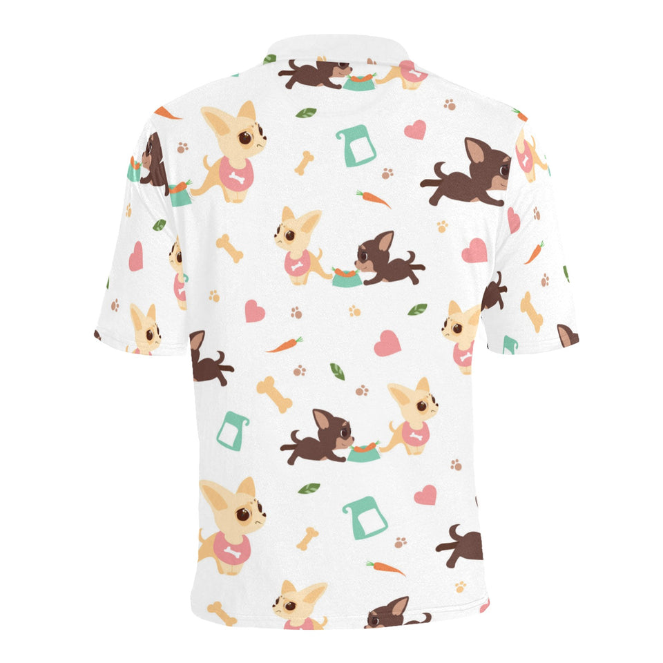 Cute Chihuahua puppie pattern Men's All Over Print Polo Shirt