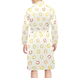 Horseshoes Pattern Print Design 02 Men's Long Sleeve Belted Night Robe